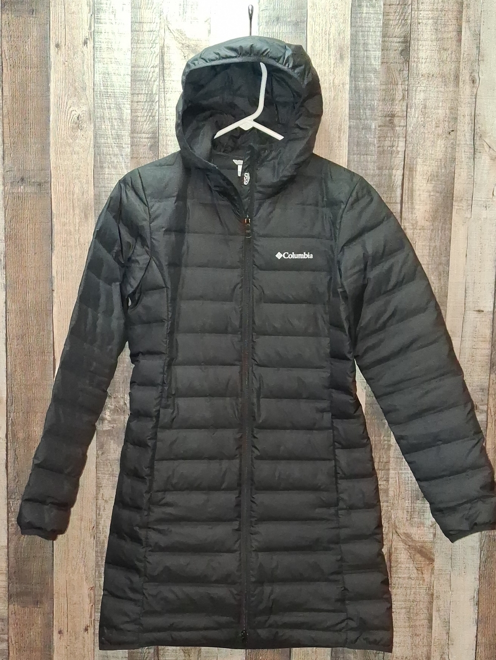 Columbia Women's Black Parka Long Jacket Down 650 Size Small